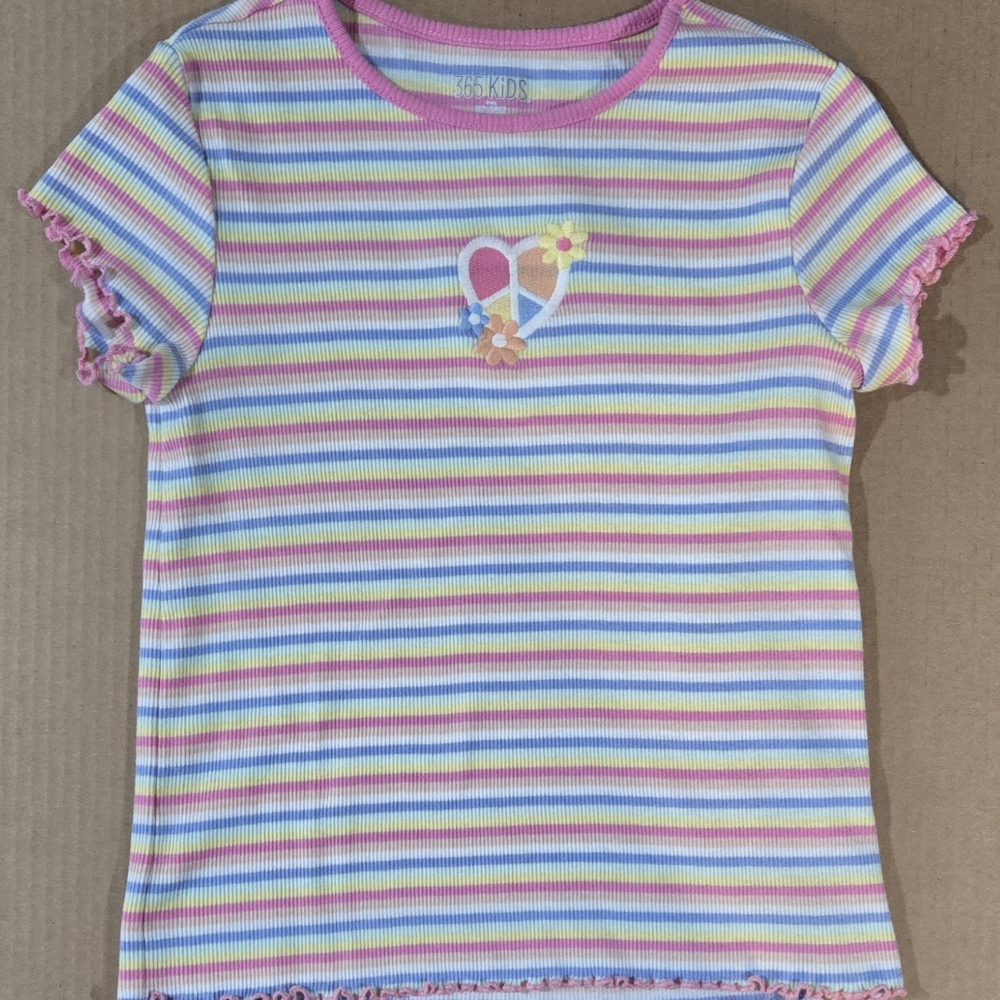 Garanimals Pastel Striped Tee with Heart and Flower
